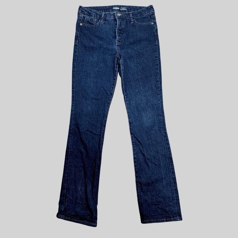 Old Navy Kicker Boot-Cut High Rise Dark Wash‎ Button Fly Jeans Women Size 2 Boho